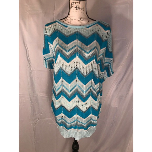 Romeo & Juliet Couture Woman's Crew Neck Cap Sleeve Knitted Shirt Sz M - Picture 1 of 8